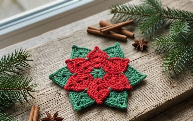 Weihnachtsstern häkeln: Kostenlose Anleitung für Anfänger